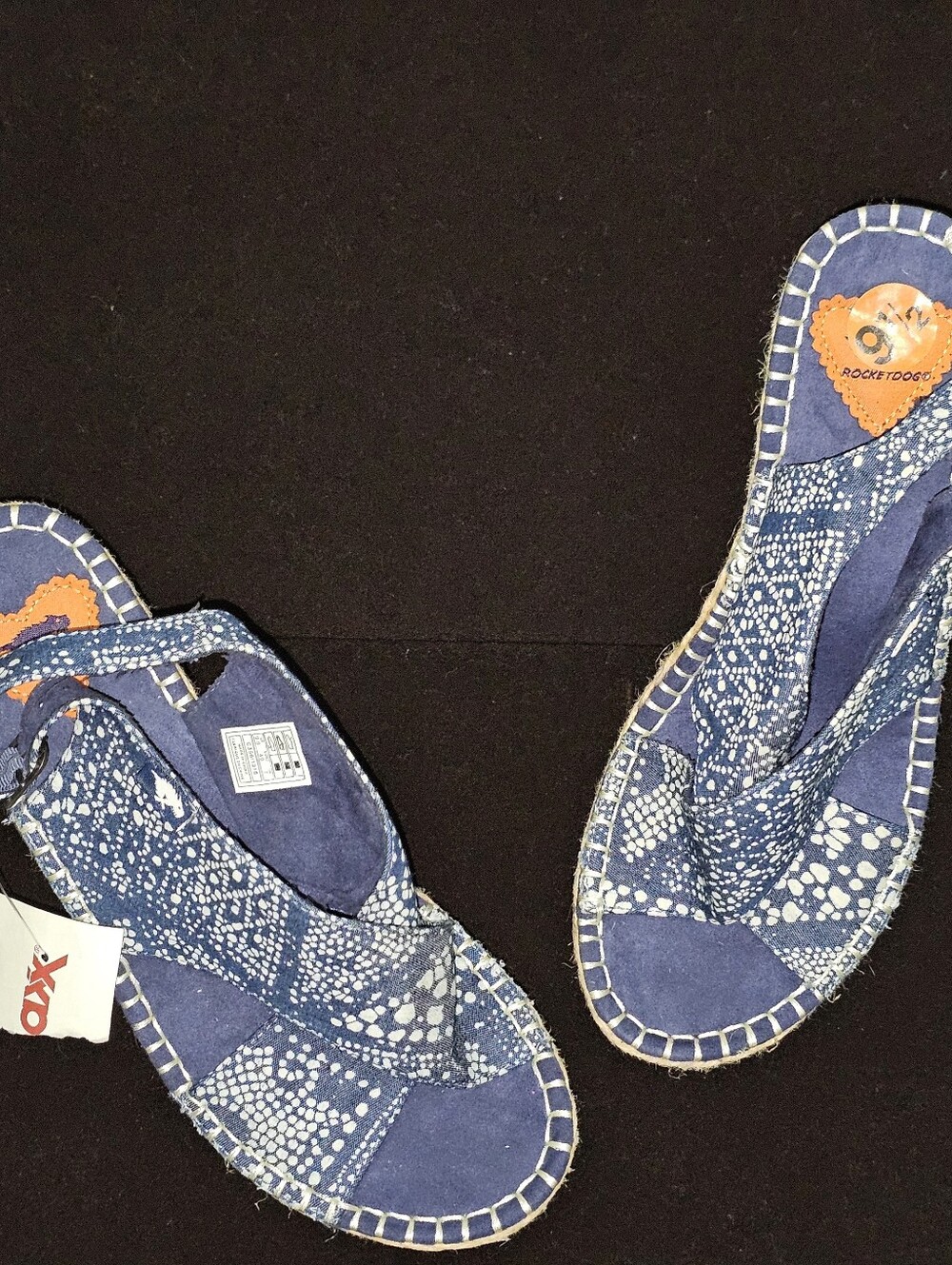 NWT Rocketdog Women's Blue/White Rope Espidrile Wedge Sandals Open Toe- Size 9.5